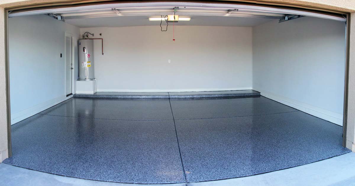 Epoxy floor coating — professional garage application