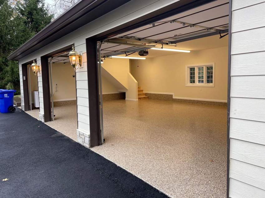 Epoxy flooring — metallic flake garage floor
