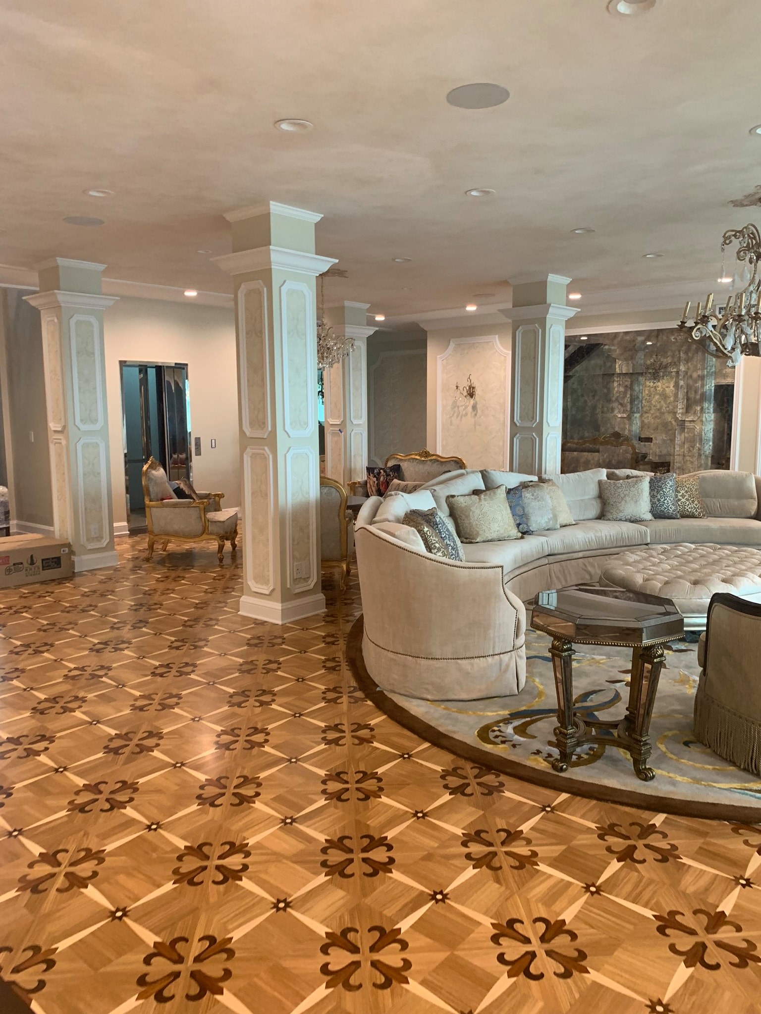 Hardwood floor project — open concept living area