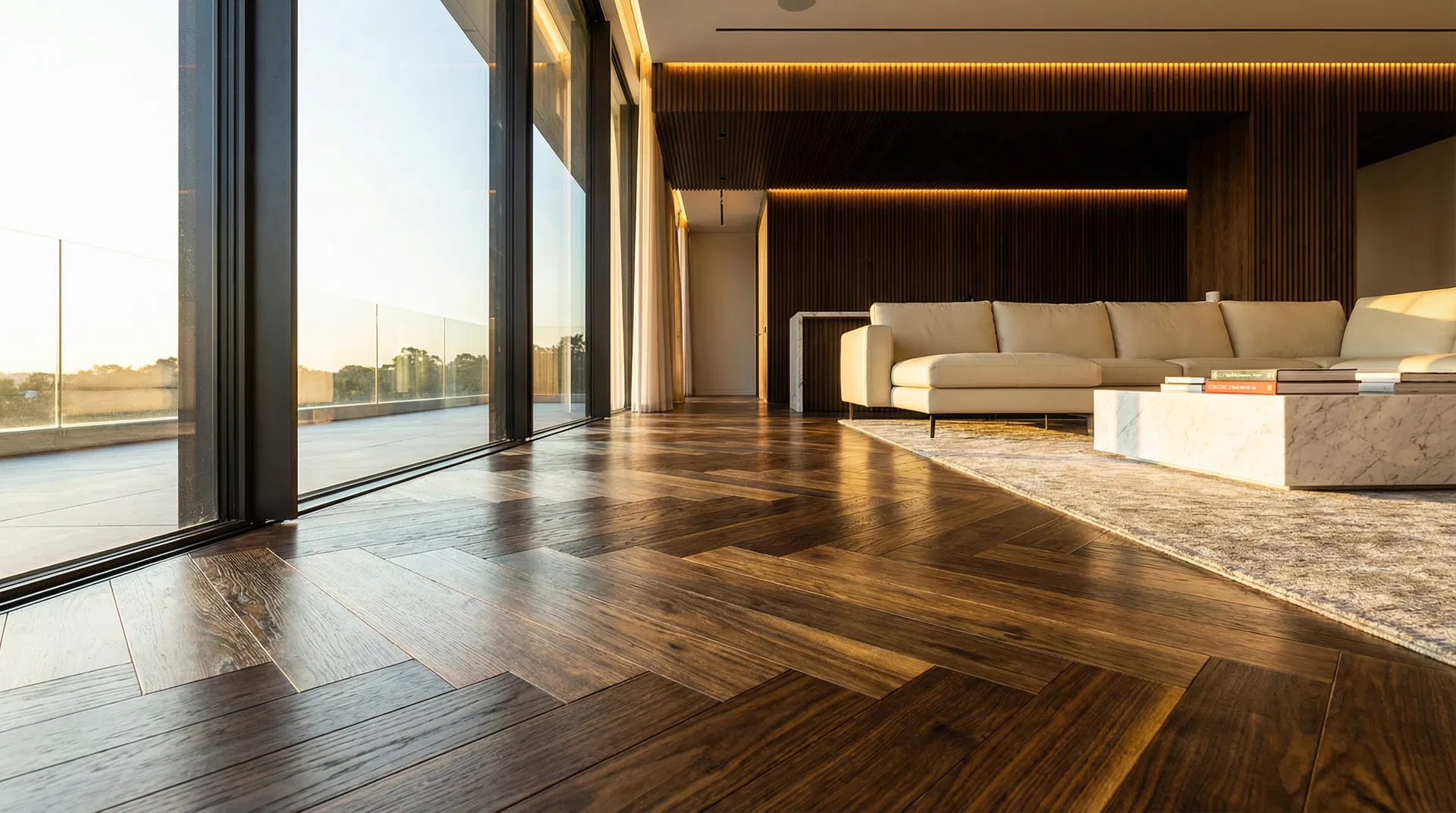 Beautiful hardwood flooring installation in a Tampa Bay home by Frontier Custom Floors